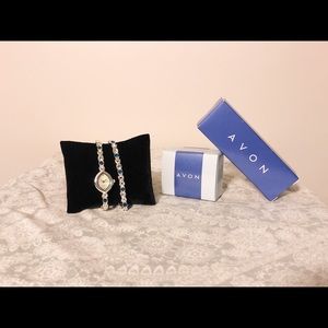 Avon Sapphire Color & Clear Crystal X Link Giftset